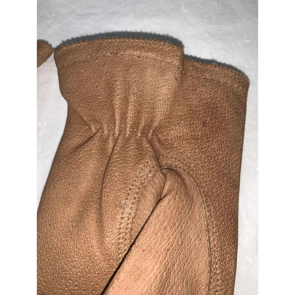 Vintage Tan Leather Gloves Size Medium‎